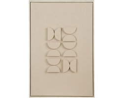 Mica Decorations Wanddecoratie - Wandpaneel Abstracte Kunst 60 x 40 x 3 cm - Woondecoratie voor Woonkamer of Slaapkamer - Lichtgrijs