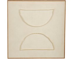 Mica Decorations Wanddecoratie - Wandpaneel Abstracte Kunst 60 x 60 x 3,5 cm - Woondecoratie voor Woonkamer of Slaapkamer - Beige