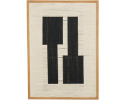 Mica Decorations Wanddecoratie - Wandpaneel Abstracte Kunst 70 x 50 x 2,5 cm - Woondecoratie voor Woonkamer of Slaapkamer - Zwart