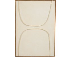 Mica Decorations Wanddecoratie - Wandpaneel Abstracte Kunst 70 x 50 x 3,5 cm - Woondecoratie voor Woonkamer of Slaapkamer - Beige