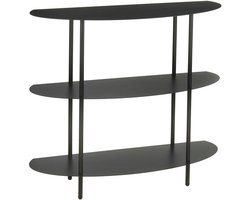 Mica Decorations Wandrek – Opbergrek en Metalen Wandrek voor Decoratie Woonkamer – Geschikt voor Planten en Accessoires – Stevig Rek van IJzer – 90 x 28 x 81 cm – Zwart