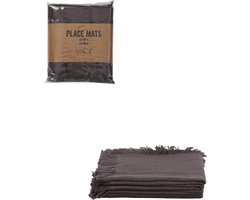 Mica Decorations Xavie Placemat - Set van 4 - L48 x B33 cm - Grijs
