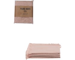 Mica Decorations Xavie Placemat - Set van 4 - L48 x B33 cm - Roze