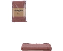 Mica Decorations Xavie Tafelloper - L180 x B45 cm - Katoen - Bruin