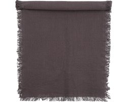 Mica Decorations Xavie Tafelloper - L180 x B45 cm - Katoen - Grijs
