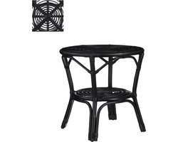 Mica Decorations Zambia Tuin Tafel - 55x55x56 cm - Rotan - Zwart
