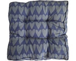 Mica Katja Hartjes-print Sierkussen 45x45 cm – Blauw – Decoratiekussen