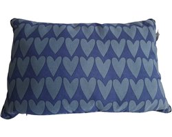 Mica Katja Hartjes-print Sierkussen 60x40 cm – Blauw – Decoratiekussen