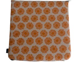 Mica Kumara Bistro Kussen Oranje 40x40x5 cm – Tuinkussen Stoel – Outdoor Zitkussen voor Bistroset