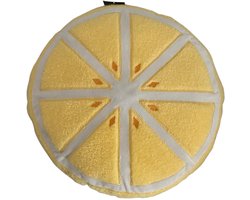 Mica Kussen Citroen Geel Ø37 cm – Decoratief Sierkussen – Speels Woonkussen voor Bank en Stoel