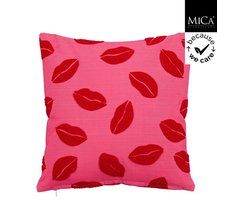 Mica - Kussen - Lippen - Roze - 45x45 cm