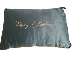Mica - Kussen - Merry Christmas - Groen - 55x35x10 cm