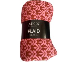 Mica Plaid Fien Roze 180x130 cm – Zachte Deken – Decoratieve Plaid voor Bank en Bed