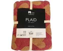 Mica Plaid Heart Fuchsia 180x130 cm – Zachte Deken met Hartjes – Decoratieve Throw voor Bank en Bed