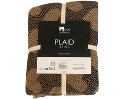 Mica Plaid Heart Lichtbruin 180x130 cm – Zachte Deken met Hartjes – Decoratieve Throw voor Bank en Bed