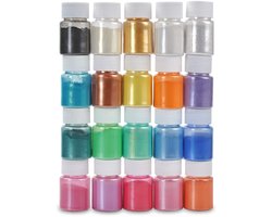 Mica Poeder, Epoxyhars Pigment 20 kleuren, Wordt gebruikt voor het maken van zeep, kaarsen, cosmetica, sieradendoosjes, het maken van sieraden en andere handwerken