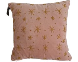 Mica Sneeuwvlok-print Sierkussen 45x45 cm – Lichtroze – Decoratiekussen