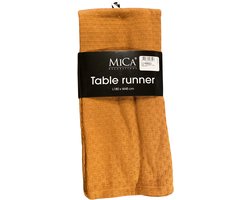 Mica Tafelloper Okergeel 180x45 cm – Tafelkleed Loper – Decoratieve Tafeldecoratie voor Eettafel