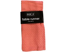 Mica Tafelloper Zalmroze 180x45 cm – Tafel Loper – Decoratieve Tafeldecoratie voor Eettafel