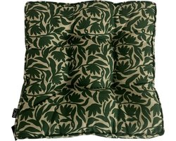 Mica Tuin Matraskussen Bloemen Donkergroen 47x47x7 cm – Zitkussen Tuinstoel – Comfortabel Outdoor Stoelkussen