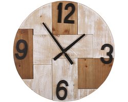 MICHAPAN - Wandklok - Lichte houtkleur - MDF