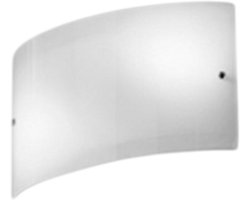 Michela grote wandlamp 35x10cm glanzend wit 2XE14, gebogen glas en verchroomde voet, IP20, max 2x28W, elegante wandlamp