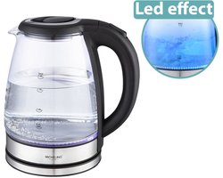 Michelino Waterkoker - 1,7L - Glas - Met Rood Verloop en LED Verlichting