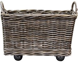 Micky rotan mand 60x45xH40 cm rechthoekig met handvatten  en wielen