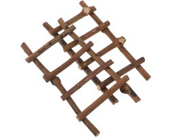 Micro Landschapsladder - Miniatuur Ladder - Decoratief Knutselen - Natuurlijke Rotan Esthetiek - 20x10x2 cm - Koffie