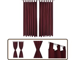 Micro-satijnen gordijnen met ringen - 140x175 cm - 2 stuks Micro Satijngordijnen - Rode Gordijnen - Gordijnen Voor Woonkamer - Gordijnen Voor Slaapkamer - Gordijnen Met Ringen