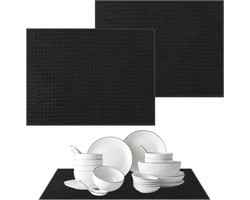 Microfiber Droogmat Set van 2 - Sneldrogend, Absorberend en Machinewasbaar voor Keuken, Geschikt voor Borden, Glazen en Bekers - 51 x 38 cm