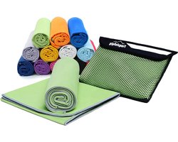 Microvezel handdoek, voor sauna, fitness en sport - strandhanddoek, sporthanddoek - 50x30- Gifgroen