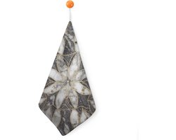 Microvezel Handdoeken - Kleine Handdoek - Snel Drogen - Sterk Absorberend - 11.8 x 30 cm - Marmer Steen Print