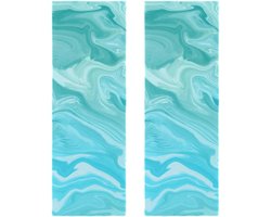 Microvezel Handdoeken - Sporthanddoeken - Zweet Afvegen - Super Absorberend - 29.5x81.5cm - Marmer Blauw