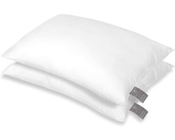 Microvezel Kussen - Zacht Hoofdkussen - Comfortabel Slapen - Hypoallergeen Materiaal - 50x60cm Set 2 - Wit