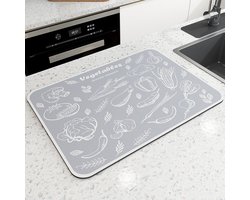 Microvezel schoteldroogmat Afvoermat Aanrecht Absorberende schoteldroogmat met antislip rubberen achterkant voor aanrecht Koffiezetapparaat Afdruiprek