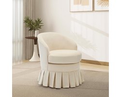 Mid-Century Fauteuil - Scandinavische Accent Stoel - Compacte Loungestoel voor Woonkamer, Slaapkamer of Make-up Tafel - Houten Poten - Comfortabel Design