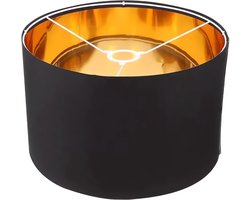 Middelgrote stoffen trommel lampenkap 30×20 cm - geschikt voor E27 plafond- tafel- hang- en vloerlampen - zwart