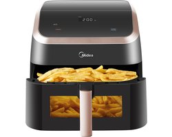 Midea Air fryer MF-CY85K - Large Air fryer with See Thru Window - XXL Airfryer - 9 L - 10 preset menu' s - Instelbare timer 1 tot 60 minuten - Doorkijkluik - Ingebouwde verlichting