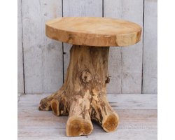 MigoStyling - Boomstam - Salontafel - bijzettafel - H 42 cm - Krukje