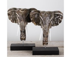 MigoStyling - Olifant - Hoofd - Op standaard - Hout - Cadeau - Decoratie - Elephant