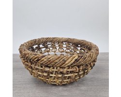 MigoStyling - Ronde rieten mand/schaal - D42 x H18 cm - Keuken artikelen fruitschalen/manden - Huis decoratie