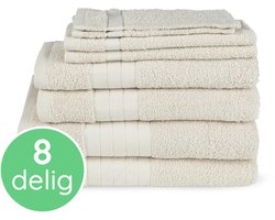 Mijn Badtextiel - Pakket Zand 8-Delig - 2 Badlakens + 2 Handdoeken + 2 Gastendoekjes + 2 Washandjes - Hotel Kwaliteit - 100 % Katoen - 500 GSM - Handdoeken Set