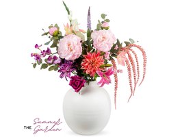 Mijn Bloem - Luxe Zijden Boeket - Roze/Paars - 16 stelen - ± 80 cm - Kunstbloemen - Nepbloemen