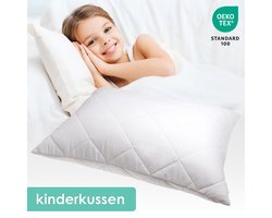 Mijn Eerste Kinderkussen Puck - 60x70 cm - Dikte Aanpasbaar - Met Rits - Met Luxe Gewatteerde Tijk - Wasbaar op 60°C - 5 Jaar Garantie