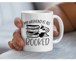 Mijn weekend is volgeboekt mok, grappige boeken mok, cadeau voor boekenliefhebber, lees mok, boekenwurm cadeau, koffiemok, theemok