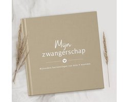 Mijn zwangerschapsdagboek linnen taupe - invulboek - zwanger - geboorte - baby -