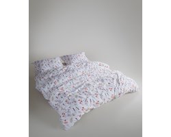 Mila Home Bloemen Collection - Beddengoedset Dekbedovertrek - Bloemen Dessin - 100% Katoen Ranforce - OEKO-TEX Gecertificeerd - 140x200 cm + 1 Kussenhoes 60x70 cm