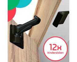 Milabubs® Kinderslot Kastjes Set van 12 - Zwart - Kastbeveiliging voor Kinderen - Verbeterde Draagkracht 160KG