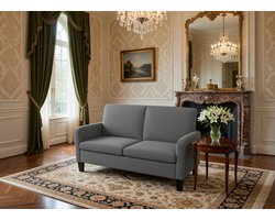 Milano Comfort 2-Zits Bank – Moderne Stoffen Tweezitsbank – Compacte Designbank voor Woonkamer – Donkergrijs – 135x65x76 cmCasa Serena – Casa Dorada